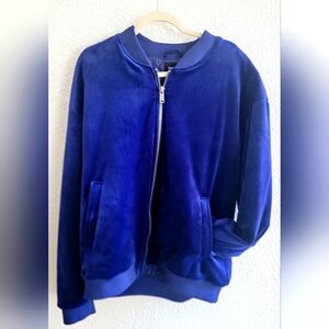 Brand New Velour Zip-Up Bomber Jacket